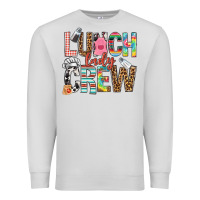 Dove Grey lunch lady crew Premium Sweatshirt - NancyCooperArtShop
