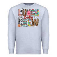 Heather Grey lunch lady crew Premium Sweatshirt - NancyCooperArtShop