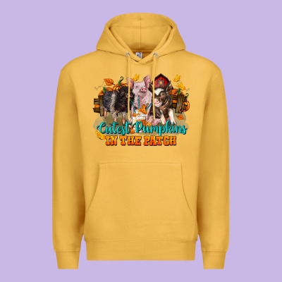Fall Cutest Pumpkin In The Patch Pig Premium Hoodie Designed By Lillyallendesigns