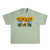 Oil Green american sunflower mason jar Urban Heavy Tee - HRA Design Shop