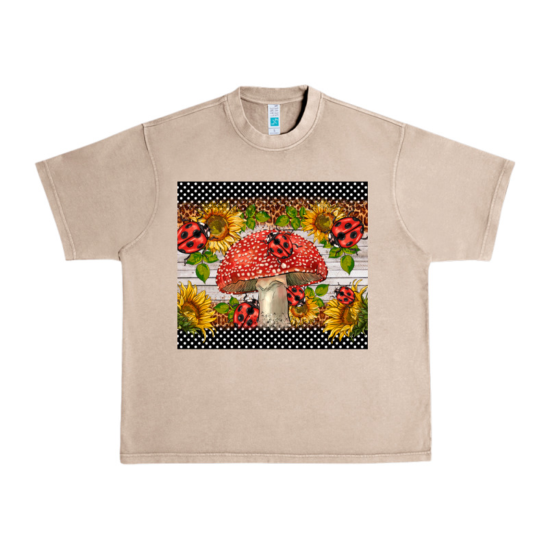 Ladybug Mushrooms Urban Heavy Tee by BarkalooDesign | Teevron