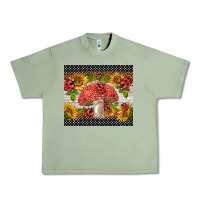 Oil Green ladybug mushrooms Urban Heavy Tee - BarkalooDesign