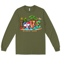 Army Green love dominican republic Long Sleeve Tee - AdoDesignShop