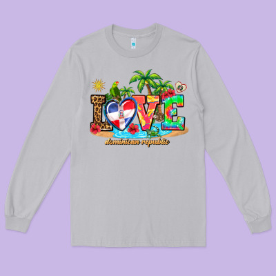 Love Dominican Republic Long Sleeve Tee Designed By Adodesignshop