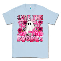 Dusty Blue save the boobies Classic Tee - Artiststas