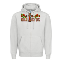 Dove Grey grateful guadalupe cross Zipper Hoodie - BarkalooDesign