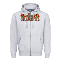 Heather Grey grateful guadalupe cross Zipper Hoodie - BarkalooDesign