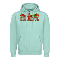 Seafoam grateful guadalupe cross Zipper Hoodie - BarkalooDesign
