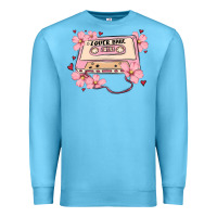 Ocean Blue lover babe valentines day Premium Sweatshirt - MaliasSmallBusiness