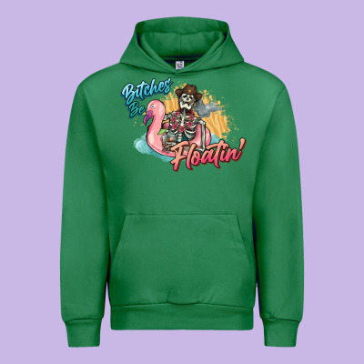 Bitches Be Floatin' Skeleton Summer Urban Hoodie Designed By Nancycooperartshop