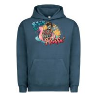 Pigment Midnight Navy Bitches be floatin' skeleton summer Urban Hoodie - NancyCooperArtShop