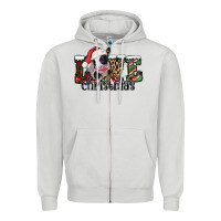 Dove Grey love Christmas cow Zipper Hoodie - Jasminsmagicworld