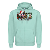 Seafoam love Christmas cow Zipper Hoodie - Jasminsmagicworld