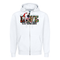 White love Christmas cow Zipper Hoodie - Jasminsmagicworld