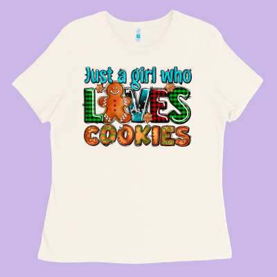 Just A Girl Who Loves Cookies Ladies Tee Designed By Adodesignshop