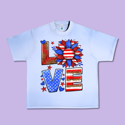 Love America Sunflower Urban Heavy Tee Designed By Hra Design Shop