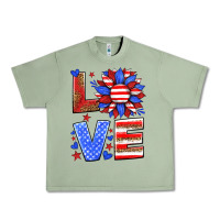 Oil Green love america sunflower Urban Heavy Tee - HRA Design Shop
