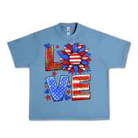 Pebble Blue love america sunflower Urban Heavy Tee - HRA Design Shop