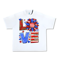 White love america sunflower Urban Heavy Tee - HRA Design Shop