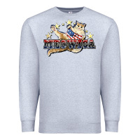 Heather Grey meowica cat Premium Sweatshirt - NancyCooperArtShop