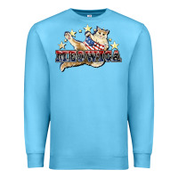 Ocean Blue meowica cat Premium Sweatshirt - NancyCooperArtShop