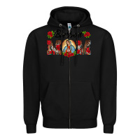 Black blessed mom lady of guadalupe Zipper Hoodie - BarkalooDesign