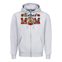 Heather Grey blessed mom lady of guadalupe Zipper Hoodie - BarkalooDesign