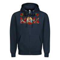 Navy blessed mom lady of guadalupe Zipper Hoodie - BarkalooDesign