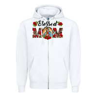 White blessed mom lady of guadalupe Zipper Hoodie - BarkalooDesign
