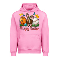 Fuchsia Pink Happy Easter sports with butterfly Urban Hoodie - NancyCooperArtShop