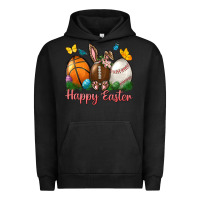 Pigment Black Happy Easter sports with butterfly Urban Hoodie - NancyCooperArtShop