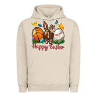 Pigment French Oak Happy Easter sports with butterfly Urban Hoodie - NancyCooperArtShop