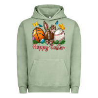 Pigment Oil Green Happy Easter sports with butterfly Urban Hoodie - NancyCooperArtShop