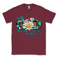 Burgundy with god all things are possible daisy Classic Tee - AdoDesignShop