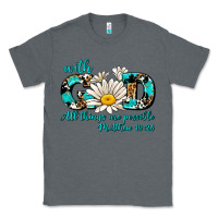 Charcoal Heather with god all things are possible daisy Classic Tee - AdoDesignShop