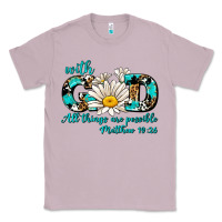 Lilac with god all things are possible daisy Classic Tee - AdoDesignShop