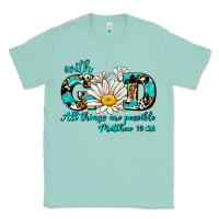 Seafoam with god all things are possible daisy Classic Tee - AdoDesignShop