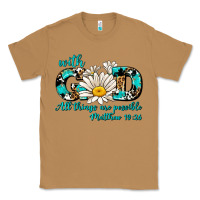 Toasted Coconut with god all things are possible daisy Classic Tee - AdoDesignShop