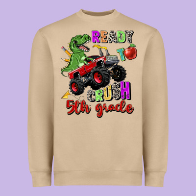 Ready To Crush 5th Grade Heavyweight Sweatshirt Designed By Zillion Design Studio