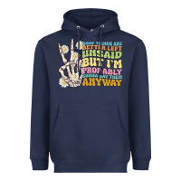 Navy some things are better left unsaid Heavyweight Hoodie - MaliasSmallBusiness