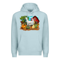 Blue Mist Fall Chicken Premium Hoodie - LillyAllenDesigns