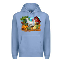 Colony Blue Fall Chicken Premium Hoodie - LillyAllenDesigns