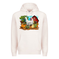 Pale Pink Fall Chicken Premium Hoodie - LillyAllenDesigns