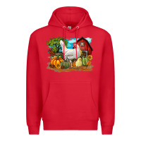 Red Fall Chicken Premium Hoodie - LillyAllenDesigns