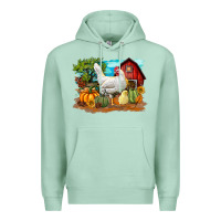Seafoam Fall Chicken Premium Hoodie - LillyAllenDesigns