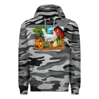 Slate Camo Fall Chicken Premium Hoodie - LillyAllenDesigns
