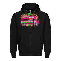 Black valentines day tacos truck Zipper Hoodie - NancyCooperArtShop