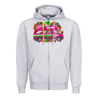 Heather Grey valentines day tacos truck Zipper Hoodie - NancyCooperArtShop