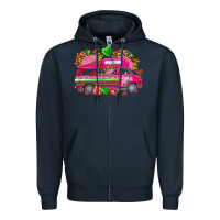 Navy valentines day tacos truck Zipper Hoodie - NancyCooperArtShop