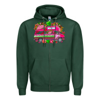 Sports Green valentines day tacos truck Zipper Hoodie - NancyCooperArtShop